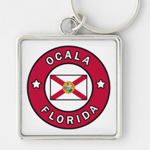 Ocala Florida Fyrkantig Silverfärgad Nyckelring