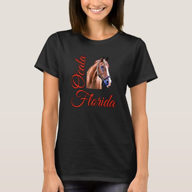 Ocala Florida Häst T Shirt (Framsida)