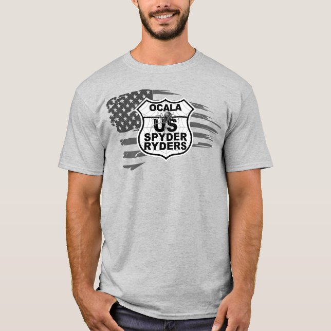 Ocala Kapitel - Tattered Flagga bw T Shirt (Framsida)