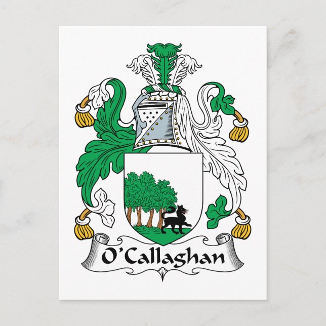 O'Callaghan Family Crest Vykort (Framsida)