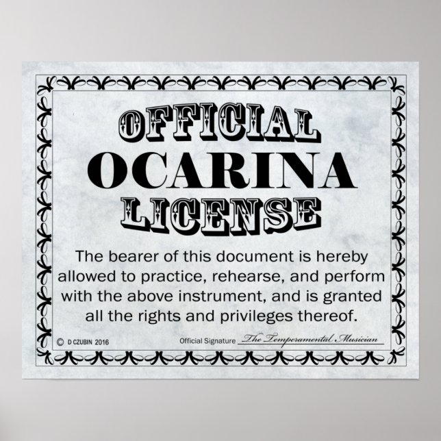 Ocarina License Poster (Framsidan)