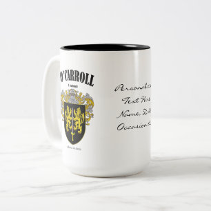 O'Carroll Family Crest, Translation & Meaning Två-Tonad Mugg