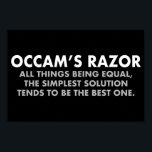Occams Razor Definition Science Classroom Poster<br><div class="desc">Occams Razor är den vetenskapliga princip som säger att alla andra sak är jämlika,  den enklaste lösningen tenderar att vara den bästa. En underbar forskningsgäst poster för en forskares eller forskarlärares klassrum. Ju fler antaganden ni måste göra,  desto osannolik förklaring.</div>