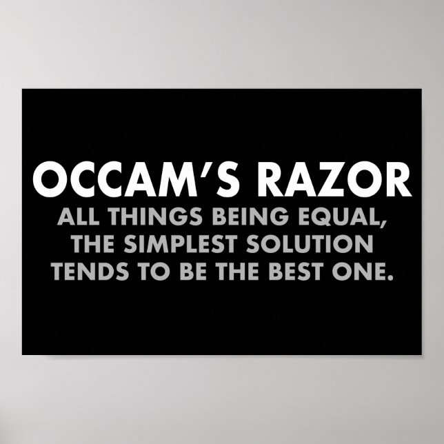 Occams Razor Definition Science Classroom Poster (Framsidan)