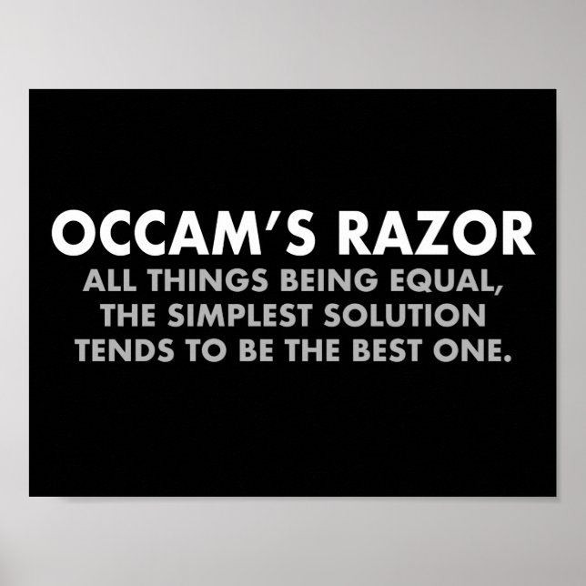 Occams Razor Definition Science Classroom Poster (Framsidan)