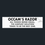 Occams Razor Definition Science Geek Bildekal<br><div class="desc">Occams Razor är den vetenskapliga princip som säger att alla andra sak är jämlika,  den enklaste lösningen tenderar att vara den bästa. En underbar vetenskaplig gåva till en vetenskapsman. Ju fler antaganden ni måste göra,  desto osannolik förklaring.</div>