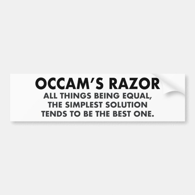 Occams Razor Definition Science Geek Bildekal (Framsidan)