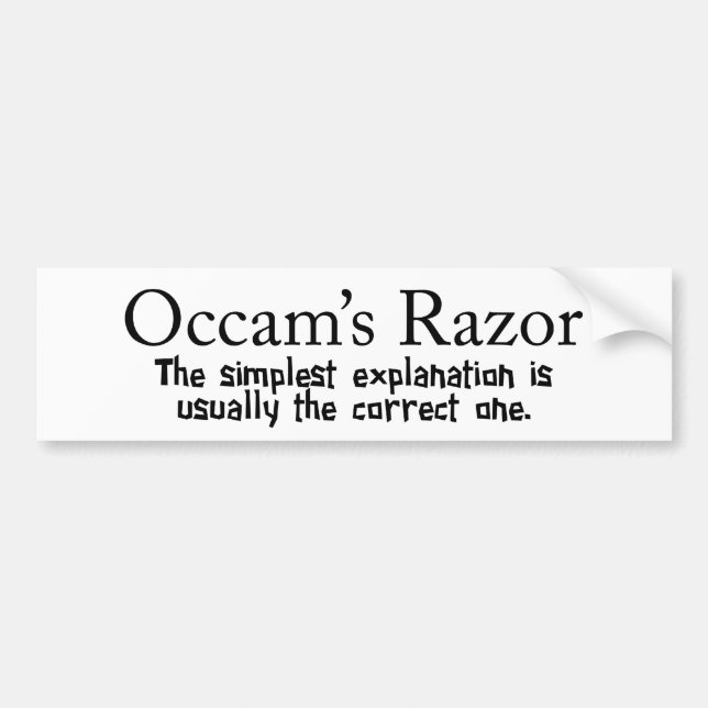 Occams Razor-lösning på vetenskapliga problem Bildekal (Framsidan)