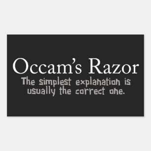 Occams Razor-lösning på vetenskapliga problem Rektangulärt Klistermärke