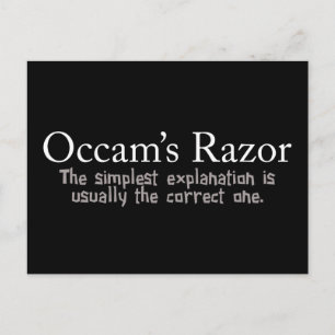 Occams Razor-lösning på vetenskapliga problem Vykort