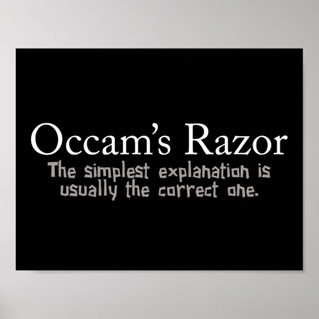 Occams Razor Principen Poster (Framsidan)