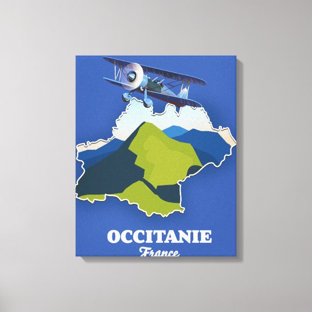 Occitanie Frankrike reseplan Canvastryck (Framsida)