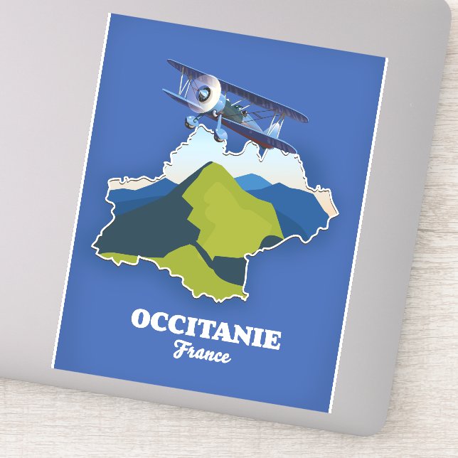 Occitanie Frankrike reseplan Klistermärken (Detalj)