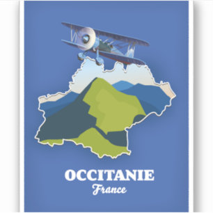 Occitanie Frankrike reseplan Klistermärken