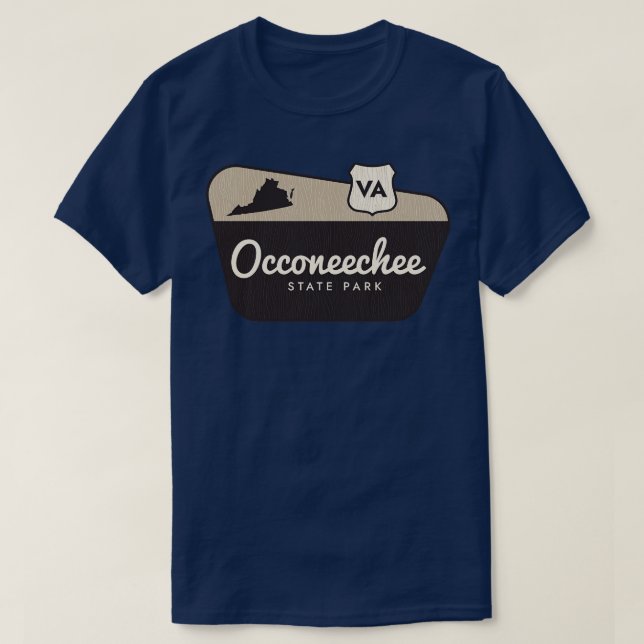 Occonehee State Park Virginia Välkomsttecken T Shirt (Design framsida)