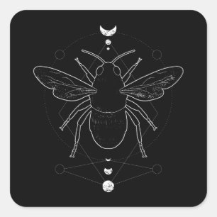 Occult Bee Fyrkantigt Klistermärke