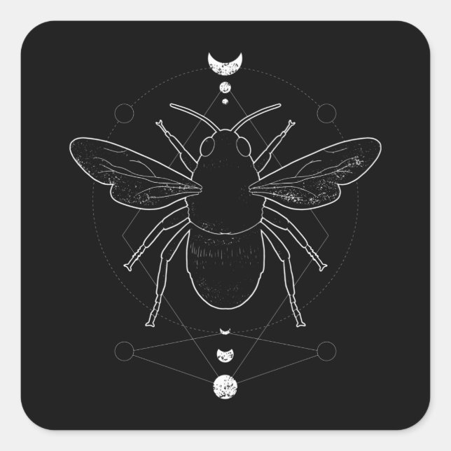 Occult Bee Fyrkantigt Klistermärke (Framsida)