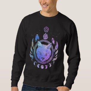 Occult Cat Magic Symbol Wicca Goth Cats Esoteric Lång Ärmad Tröja