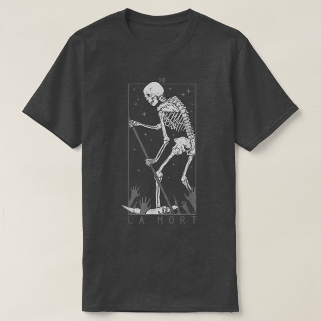 Occult der Tod Tarot Card, död La Mort Gothic T Shirt (Design framsida)