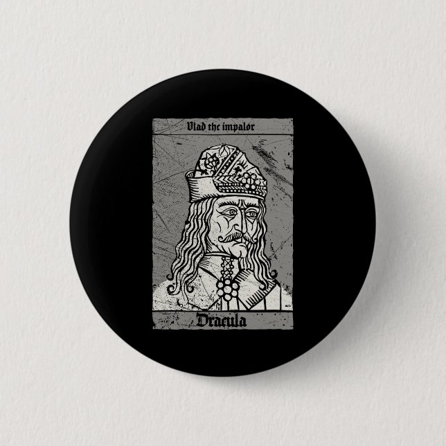 Occult Dracula - Vlad the Impaler Horror Vampire Knapp (Framsida)