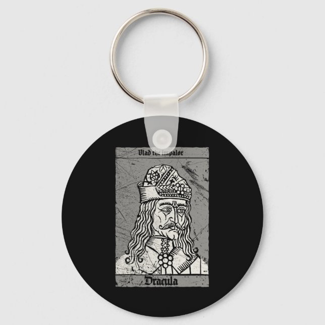 Occult Dracula - Vlad the Impaler Horror Vampire Nyckelring (Framsida)