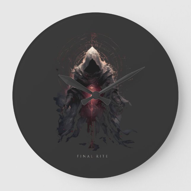 Occult Figure Dark Art Stor Klocka (Framsida)