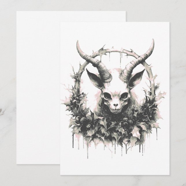 Occult Gothic Baby Baphomet Julkort (Fram/baksida)