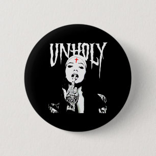 Occult Gothic Mörk Satanic Nun Tattoos Unholy Nun Knapp