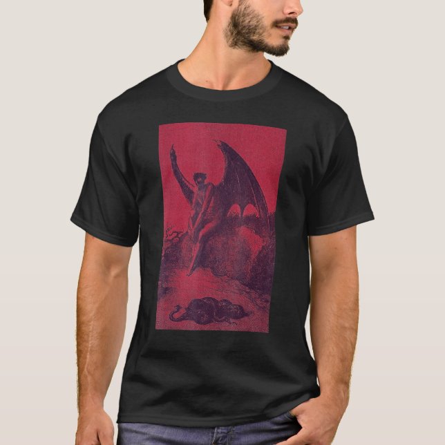 Occult Gothic Mörk Satanic Unholy Witchcraft Grung T Shirt (Framsida)