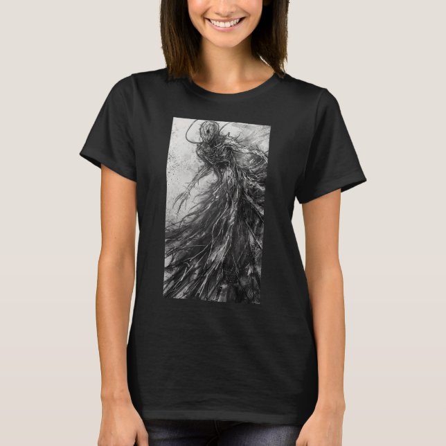 Occult Gothic Mörk Satanic Unholy Witchcraft Grung T Shirt (Framsida)