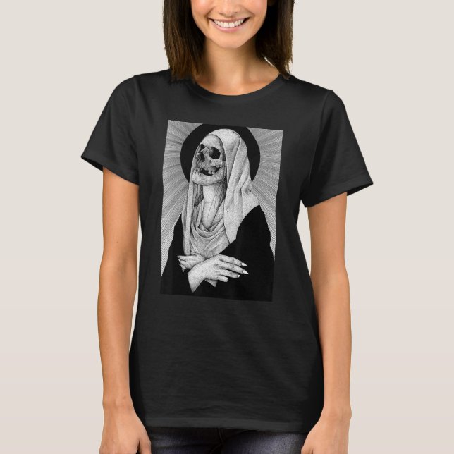 Occult Gothic Mörk Satanic Unholy Witchcraft Grung T Shirt (Framsida)