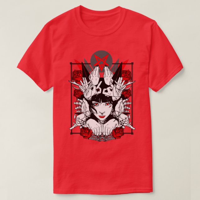 Occult hand-tecken pentagram Satan T Shirt (Design framsida)