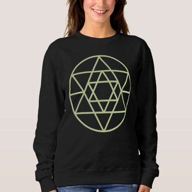 Occult Magic Sacred Geometry Circle Triangle Hexag T Shirt (Framsida)