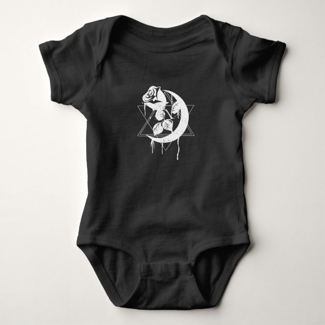 Occult Måne Ro goth Gothic T Shirt (Framsida)