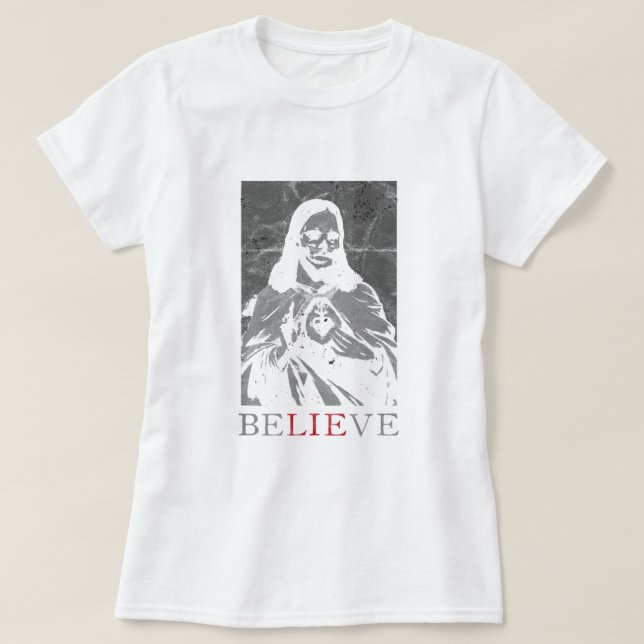 Occult Satan Jesus Ljuger Antichrist Atheist Helde T Shirt (Design framsida)