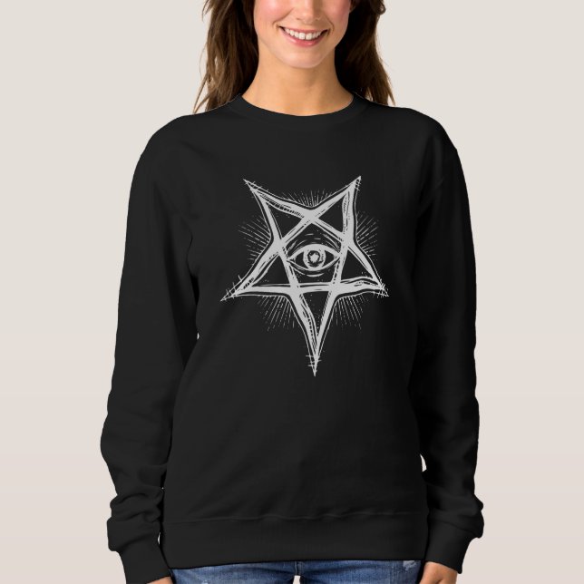 Occult Satan Witch Gothic Lucifer Baphomet  1 T Shirt (Framsida)
