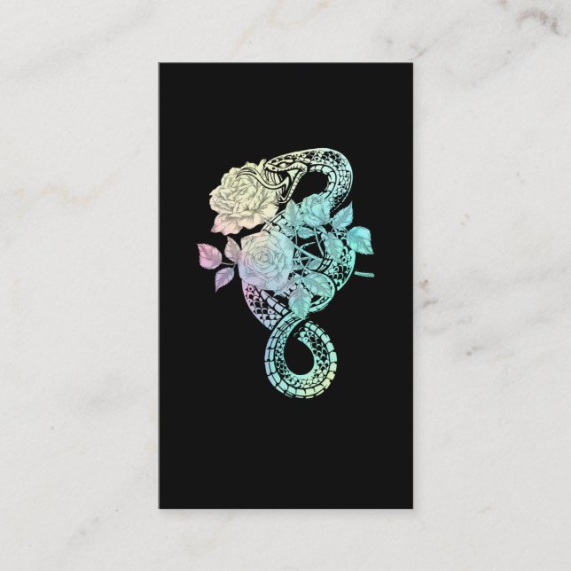 Occult Snake Ro Wicca Pastel Goth Witchcraft Visitkort (Framsida)