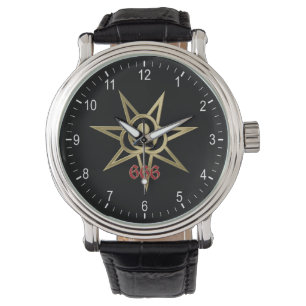 Occult symbol septagram armbandsur