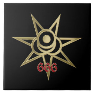 Occult symbol septagram kakelplatta