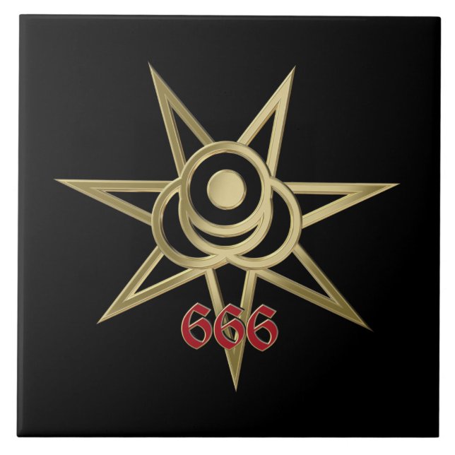Occult symbol septagram kakelplatta (Framsidan)