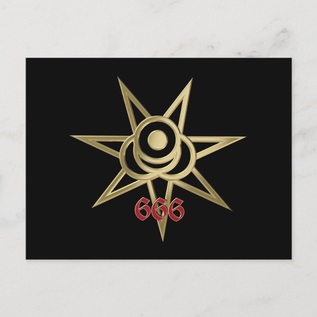Occult symbol septagram vykort (Framsida)