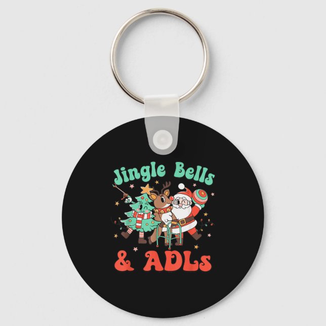 Occupational Therapy Christmas Reindeer Santa Adls Nyckelring (Framsida)