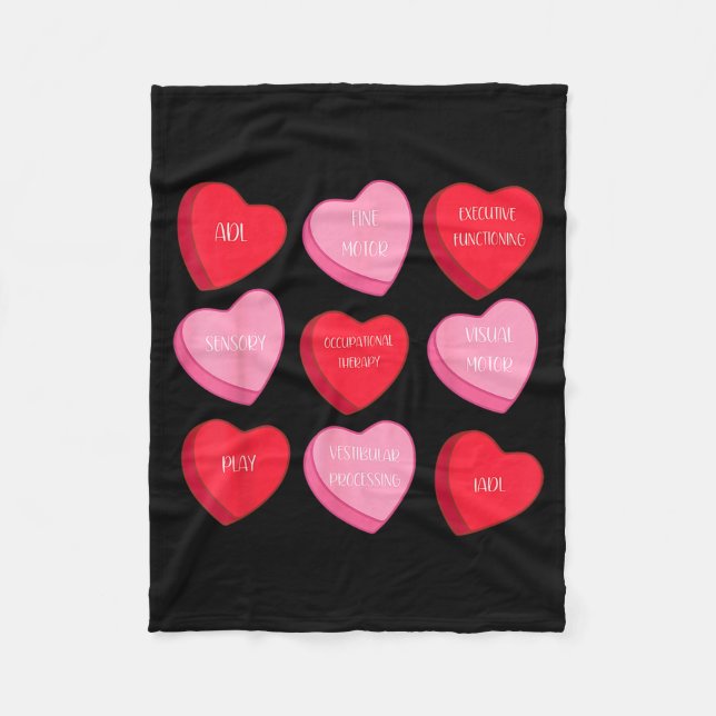 Occupational Therapy Heart Candy Valentine Day Ot  Fleecefilt (Framsidan)