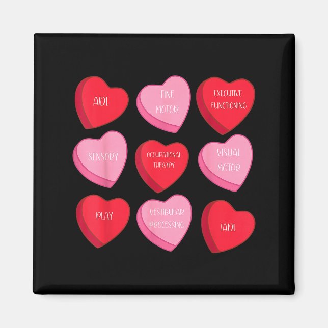 Occupational Therapy Heart Candy Valentine Day Ot  Magnet (Framsidan)