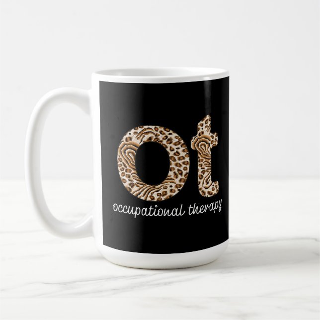 Occupational Therapy OT Cheetah Print Kaffemugg (Vänster)