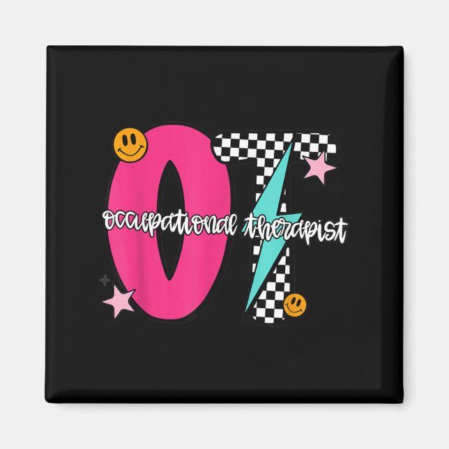 Occupational Therast Retro Checkered Ot Graduation Magnet (Framsidan)