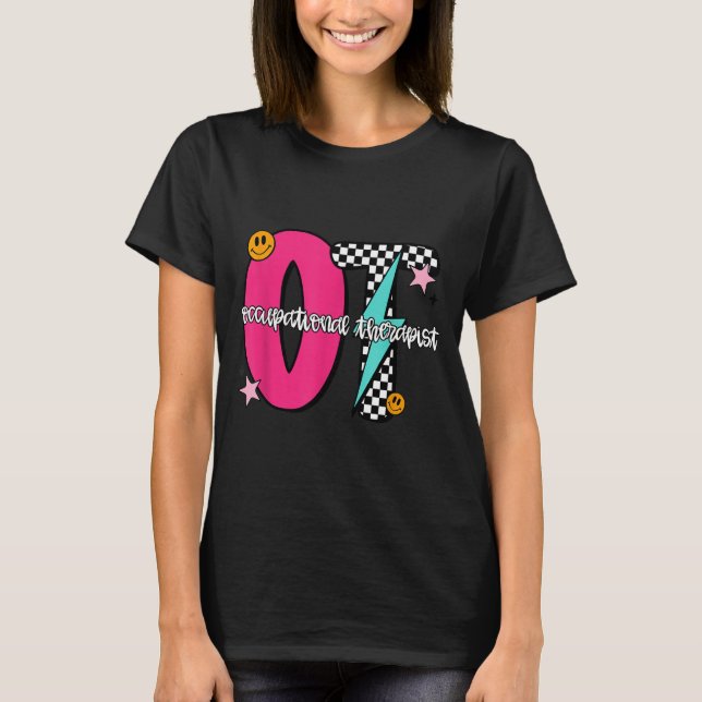 Occupational Therast Retro Checkered Ot Graduation T Shirt (Framsida)