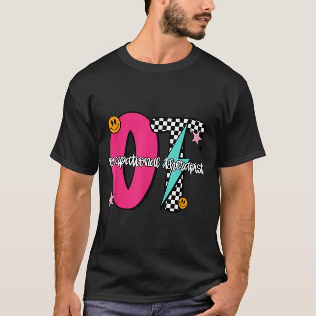 Occupational Therast Retro Checkered Ot Graduation T Shirt (Framsida)