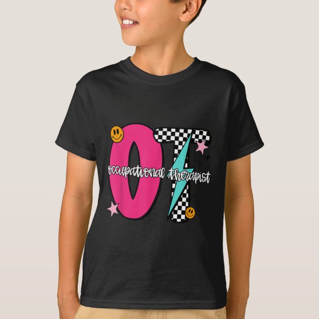 Occupational Therast Retro Checkered Ot Graduation T Shirt (Framsida)