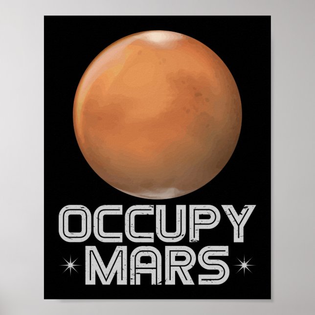 Occupy Mars 2020 Planet Martian Poster (Framsidan)